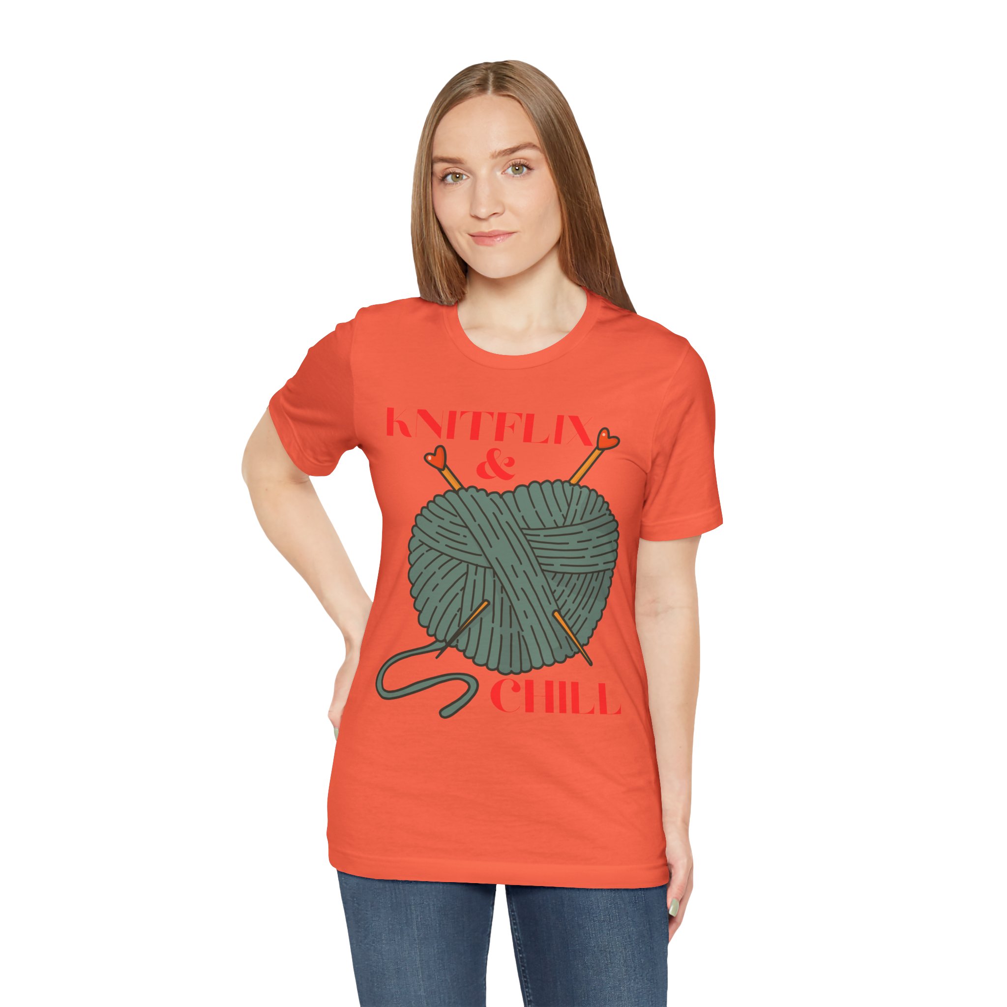 Knitflix & Chill Tee for Craft Lovers - Image 18