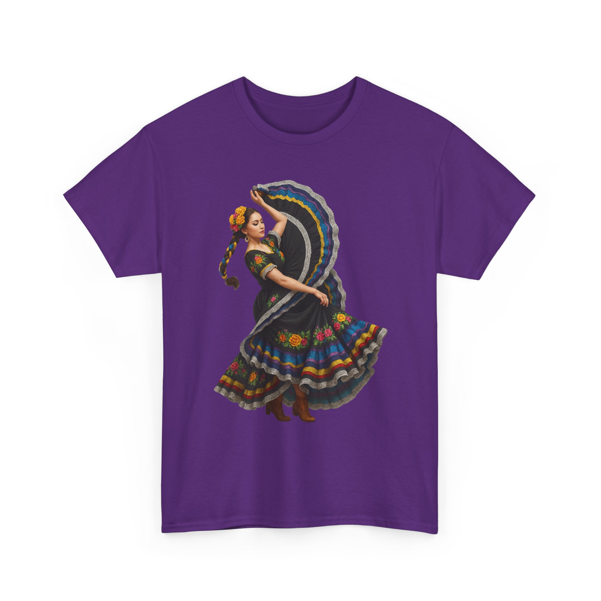 Folklórico Cultural Dance Graphic Tee, Unisex Heavy Cotton T-Shirt, Festival Apparel, Bohemian Style Shirt, Gift for Dancers, Ethnic Art Tee - Image 55