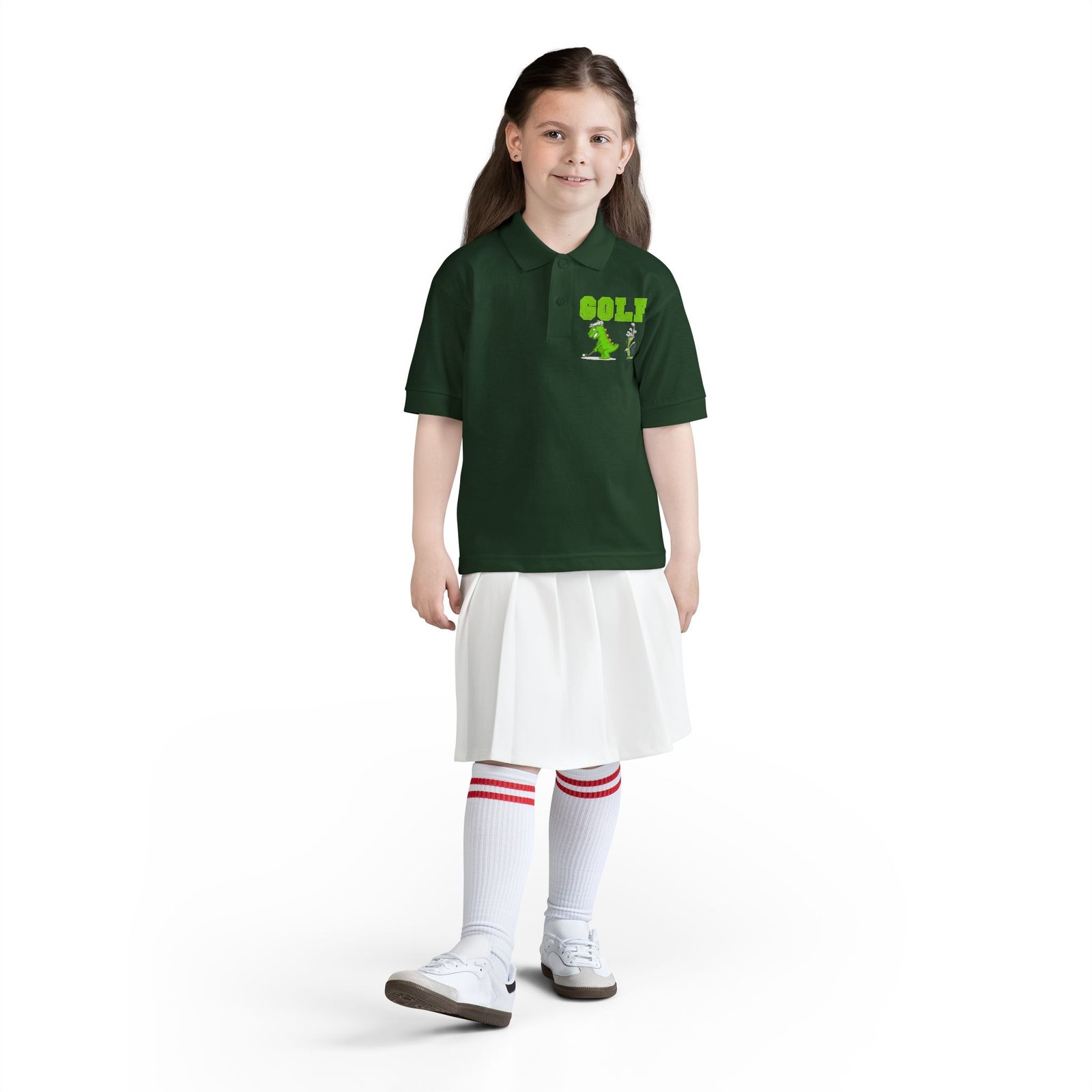 Kids' Golf Polo with Dinosaur Design - Image 40