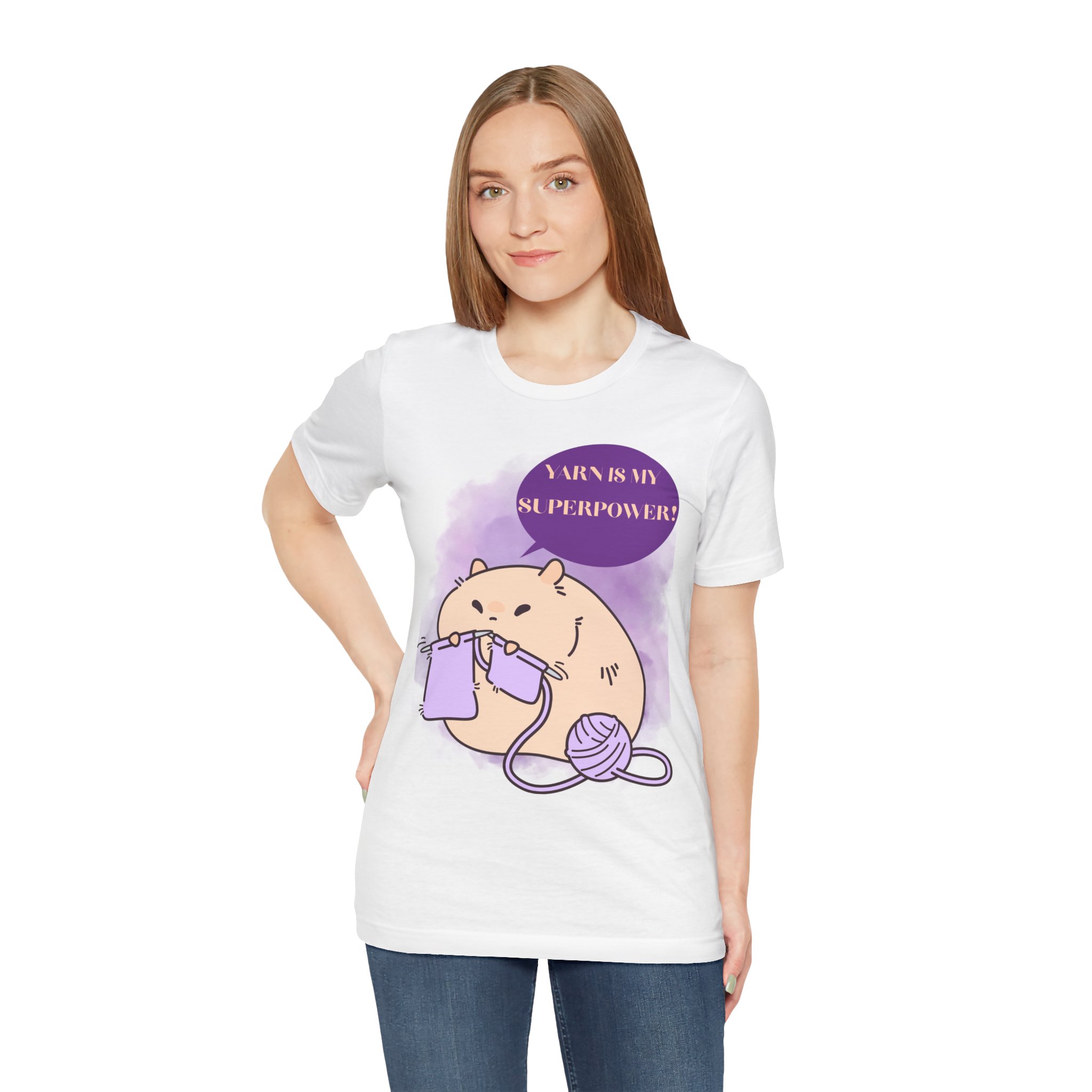 Yarn is my superpower! Crafty Knitting Superpower Tee for Crafters - Image 9