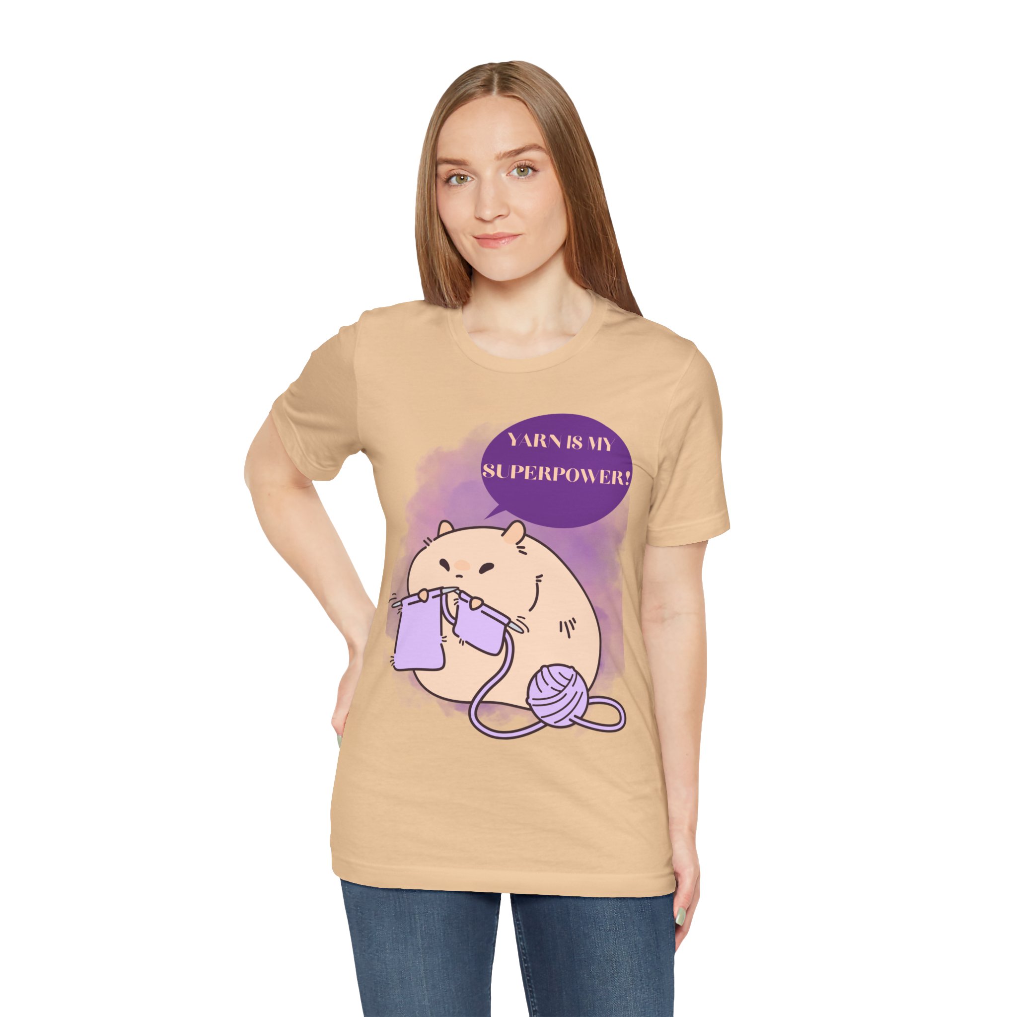 Yarn is my superpower! Crafty Knitting Superpower Tee for Crafters - Image 33