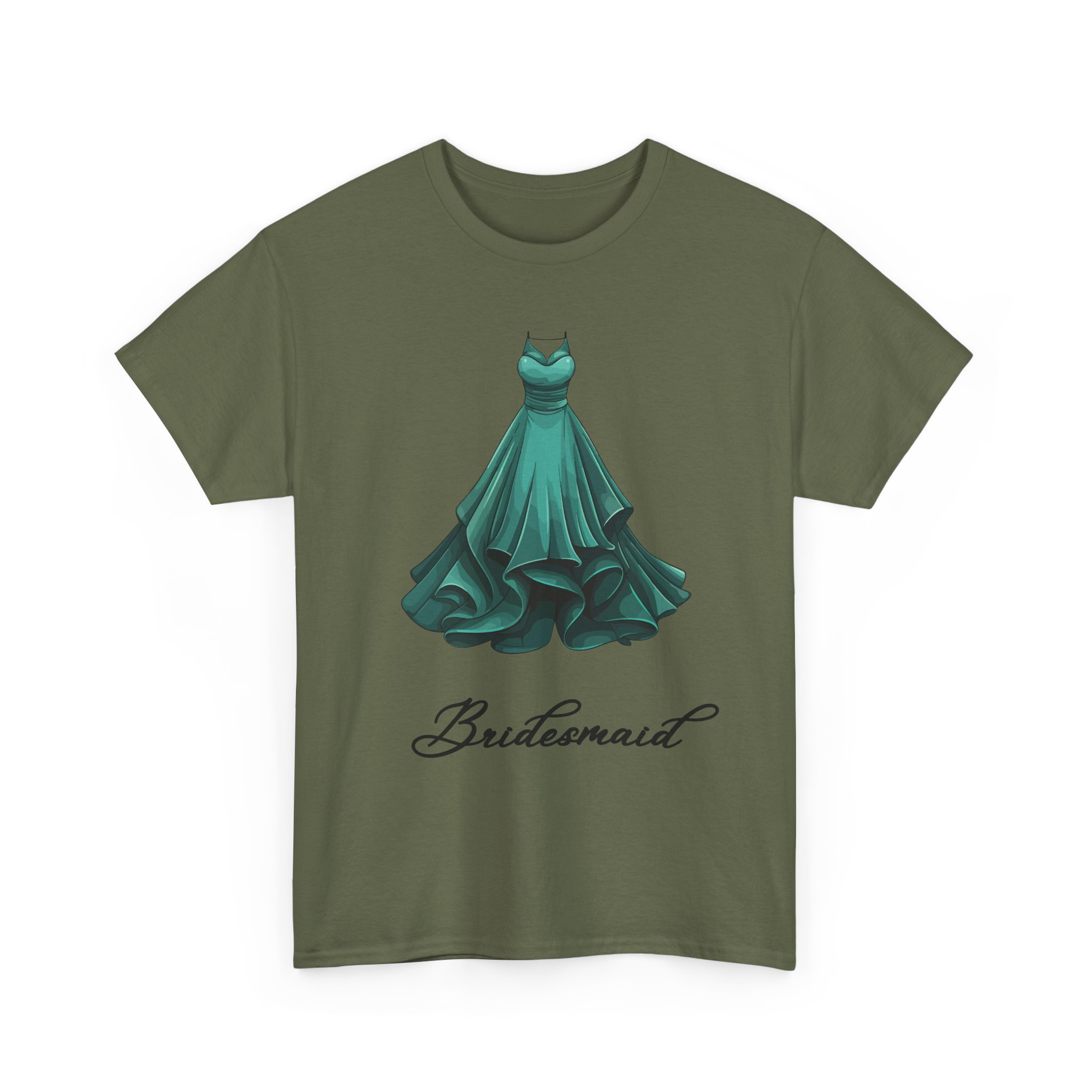 Bridesmaid Dress Tee, Unisex Heavy Cotton Tee for Bridal Party, Wedding Gift, Casual Wear, Bridal Shower Outfit - Image 31