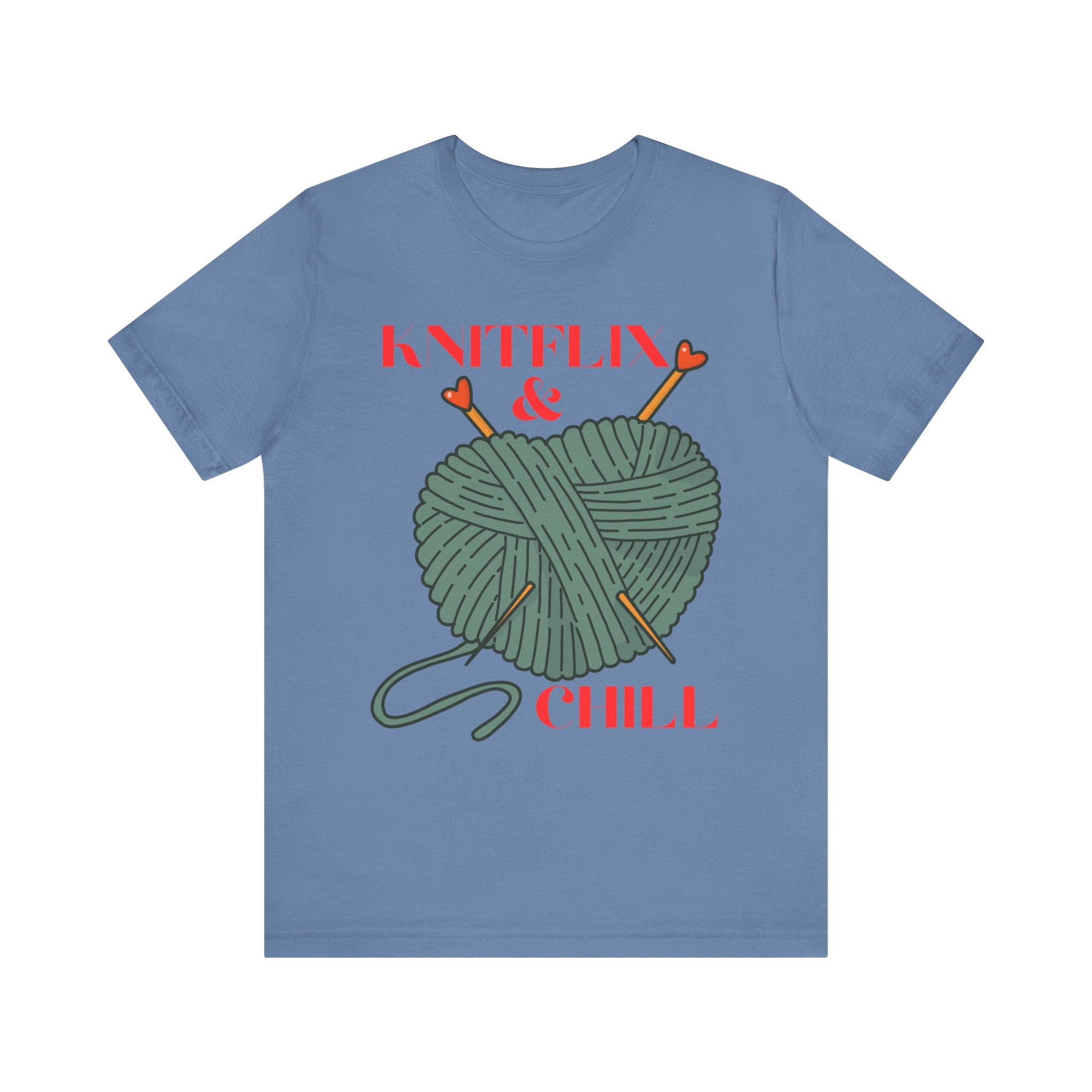 Knitflix & Chill Tee for Craft Lovers - Image 46