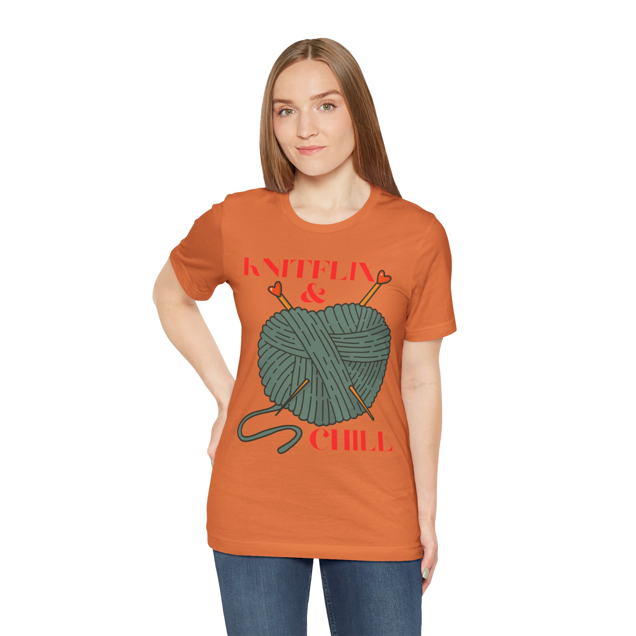 Knitflix & Chill Tee for Craft Lovers - Image 28