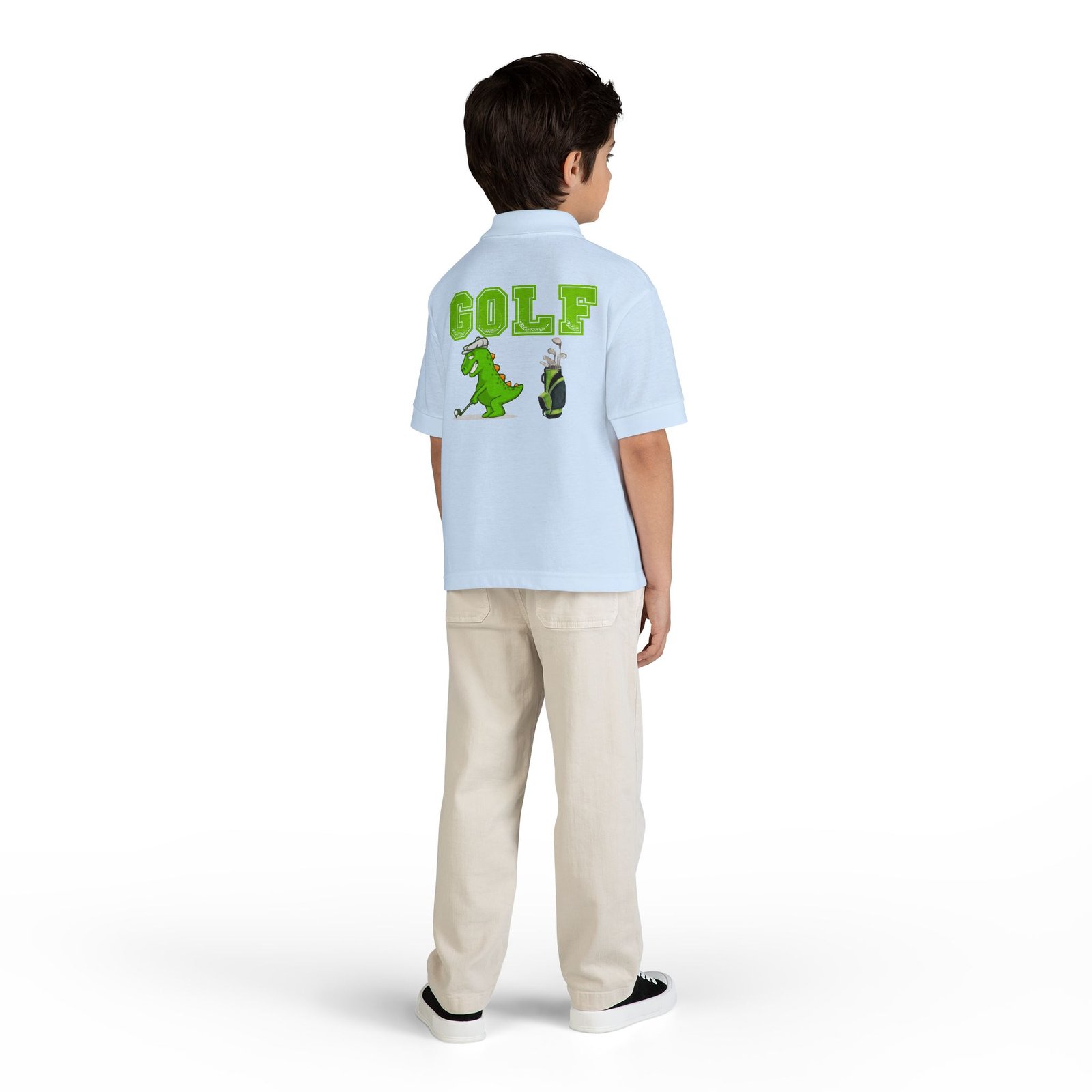 Kids' Golf Polo with Dinosaur Design - Image 46