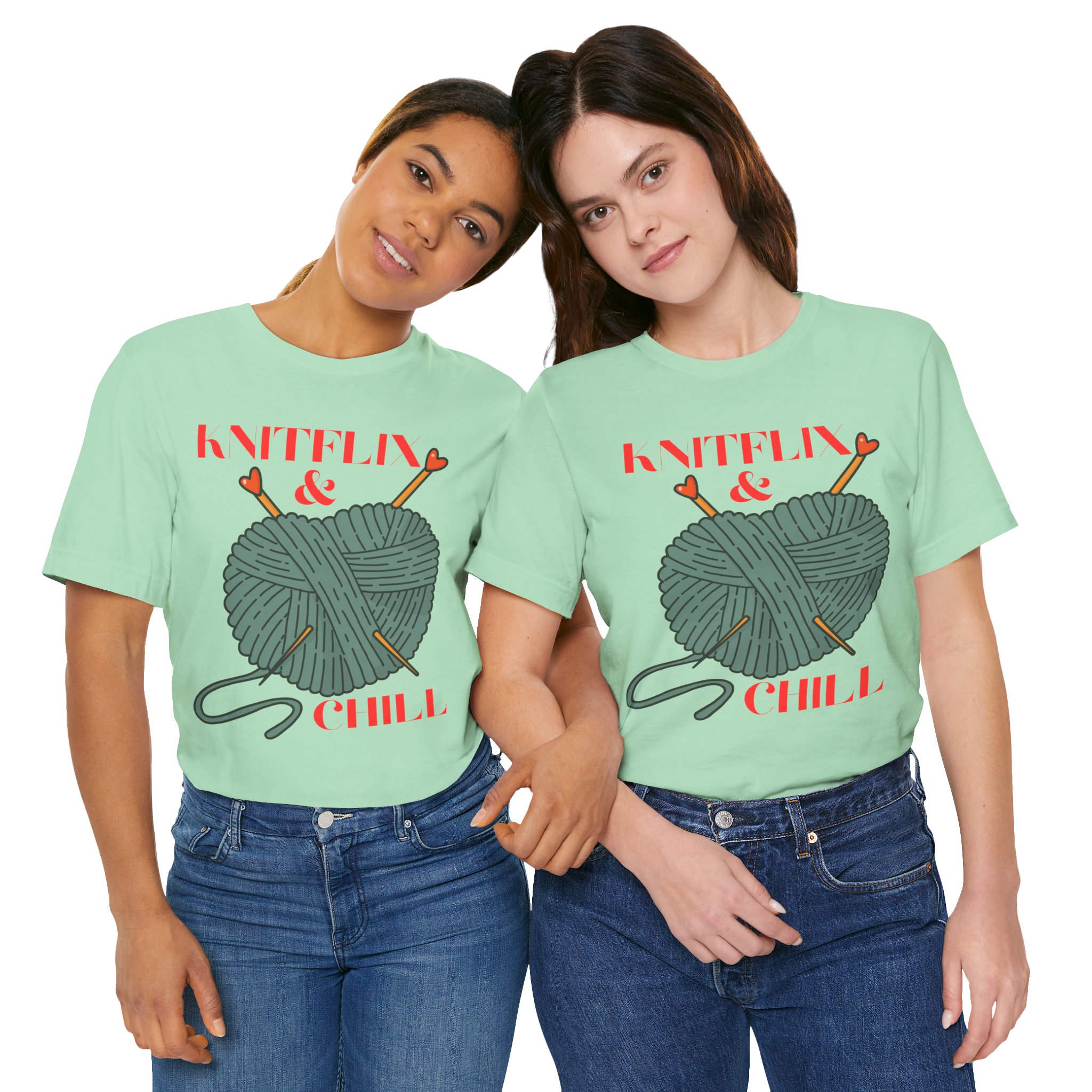 Knitflix & Chill Tee for Craft Lovers - Image 40