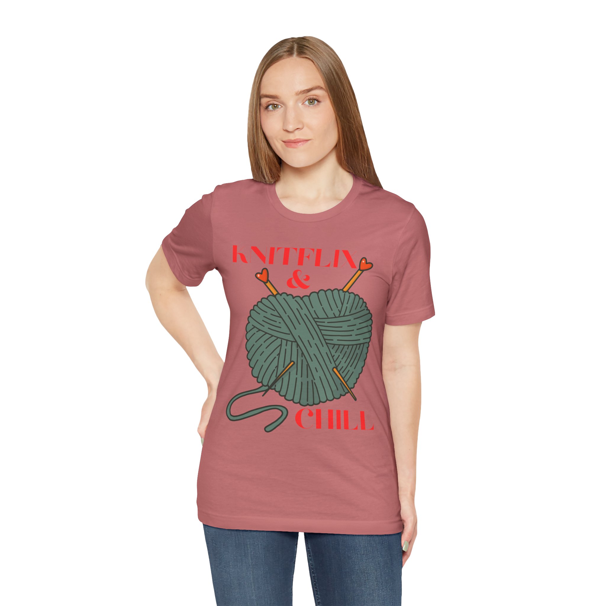 Knitflix & Chill Tee for Craft Lovers - Image 13