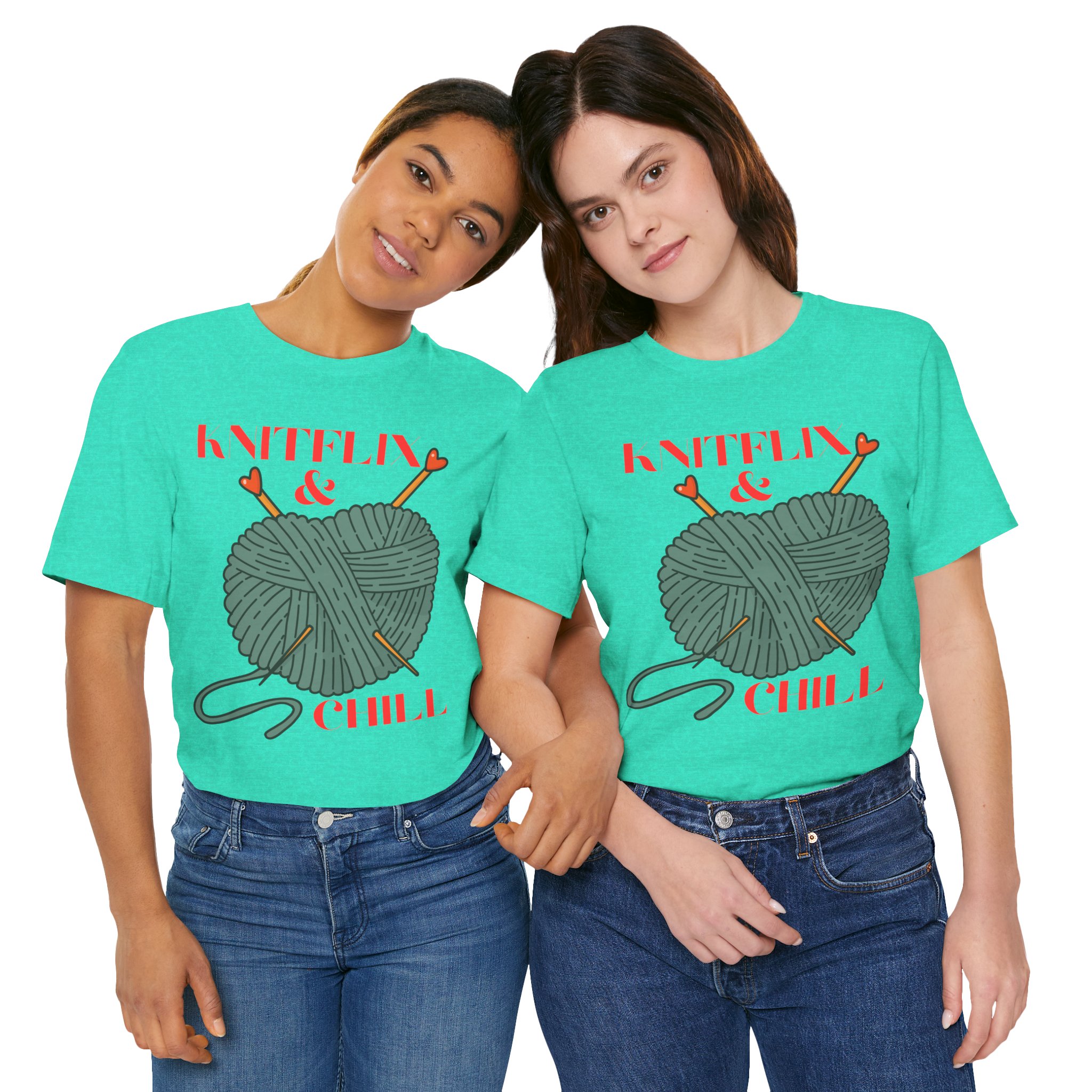 Knitflix & Chill Tee for Craft Lovers - Image 45