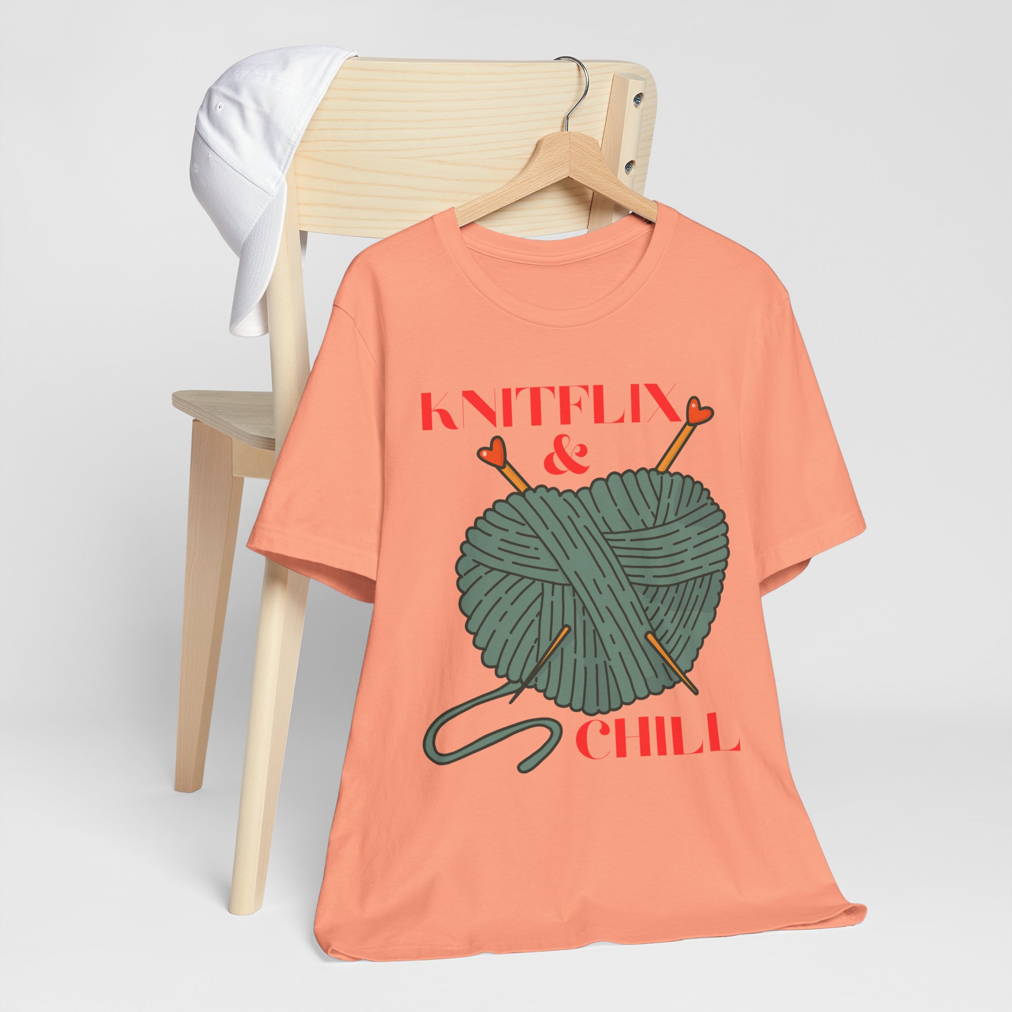 Knitflix & Chill Tee for Craft Lovers - Image 3