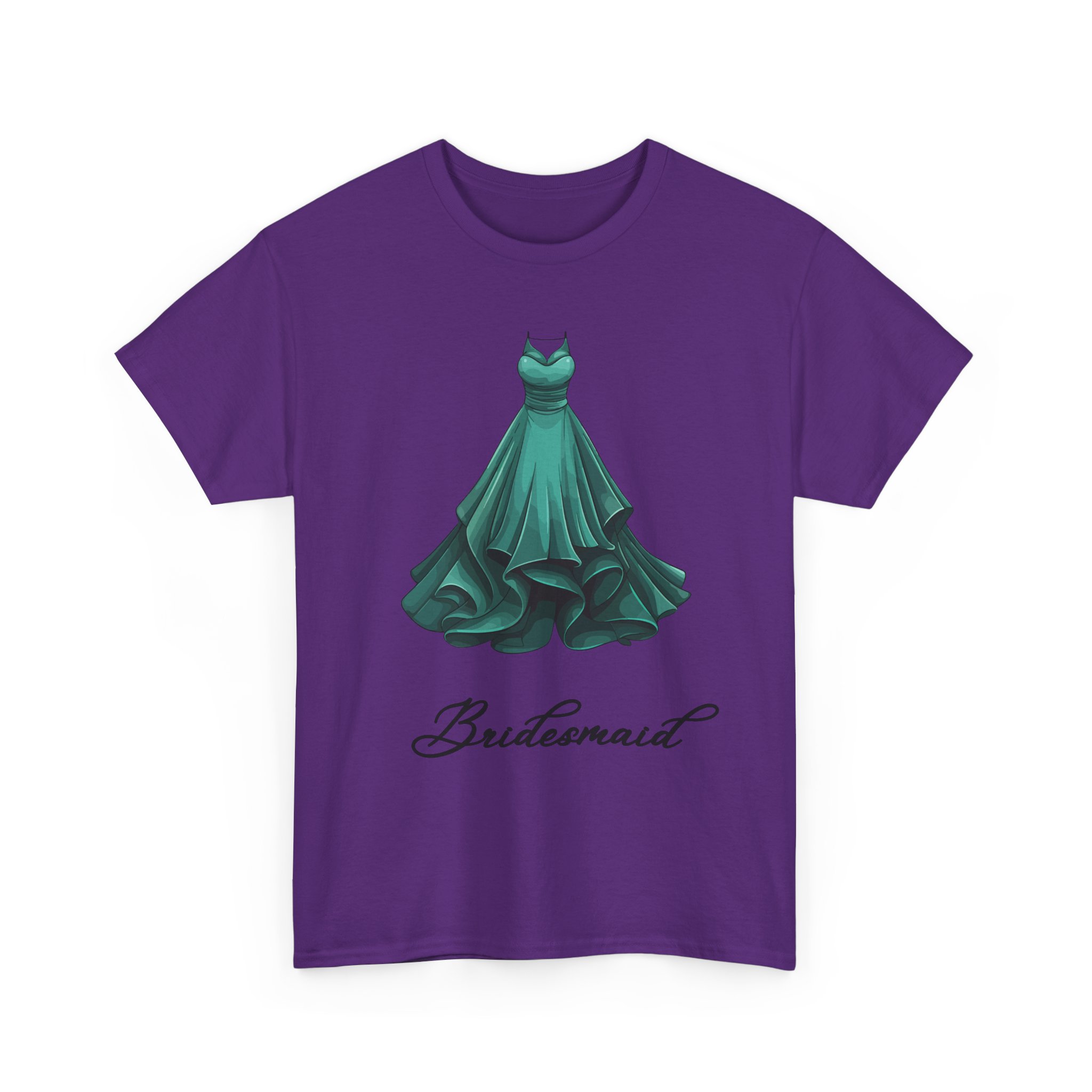 Bridesmaid Dress Tee, Unisex Heavy Cotton Tee for Bridal Party, Wedding Gift, Casual Wear, Bridal Shower Outfit - Image 55