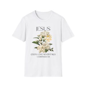 Jesus Floral Faith T-Shirt- Christian Graphic Tee, Inspirational Gift, Religious Apparel, Casualwear, Unisex