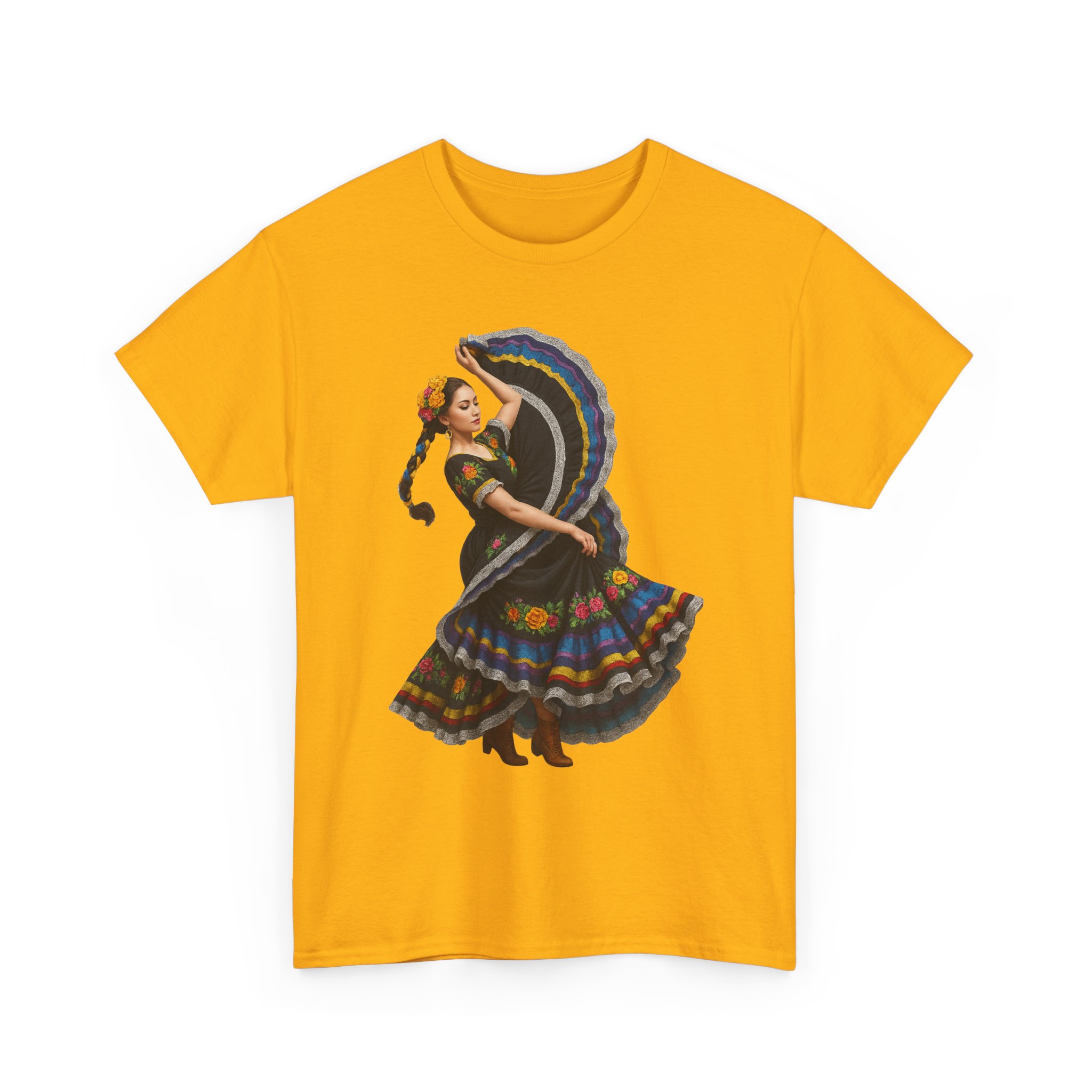 Folklórico Cultural Dance Graphic Tee, Unisex Heavy Cotton T-Shirt, Festival Apparel, Bohemian Style Shirt, Gift for Dancers, Ethnic Art Tee - Image 15