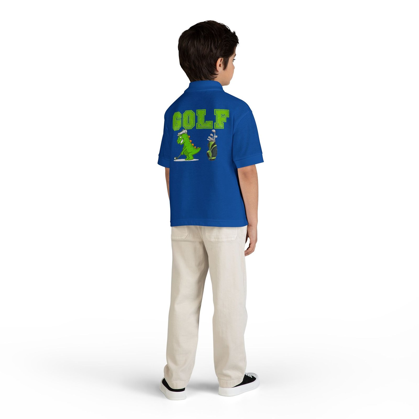 Kids' Golf Polo with Dinosaur Design - Image 53