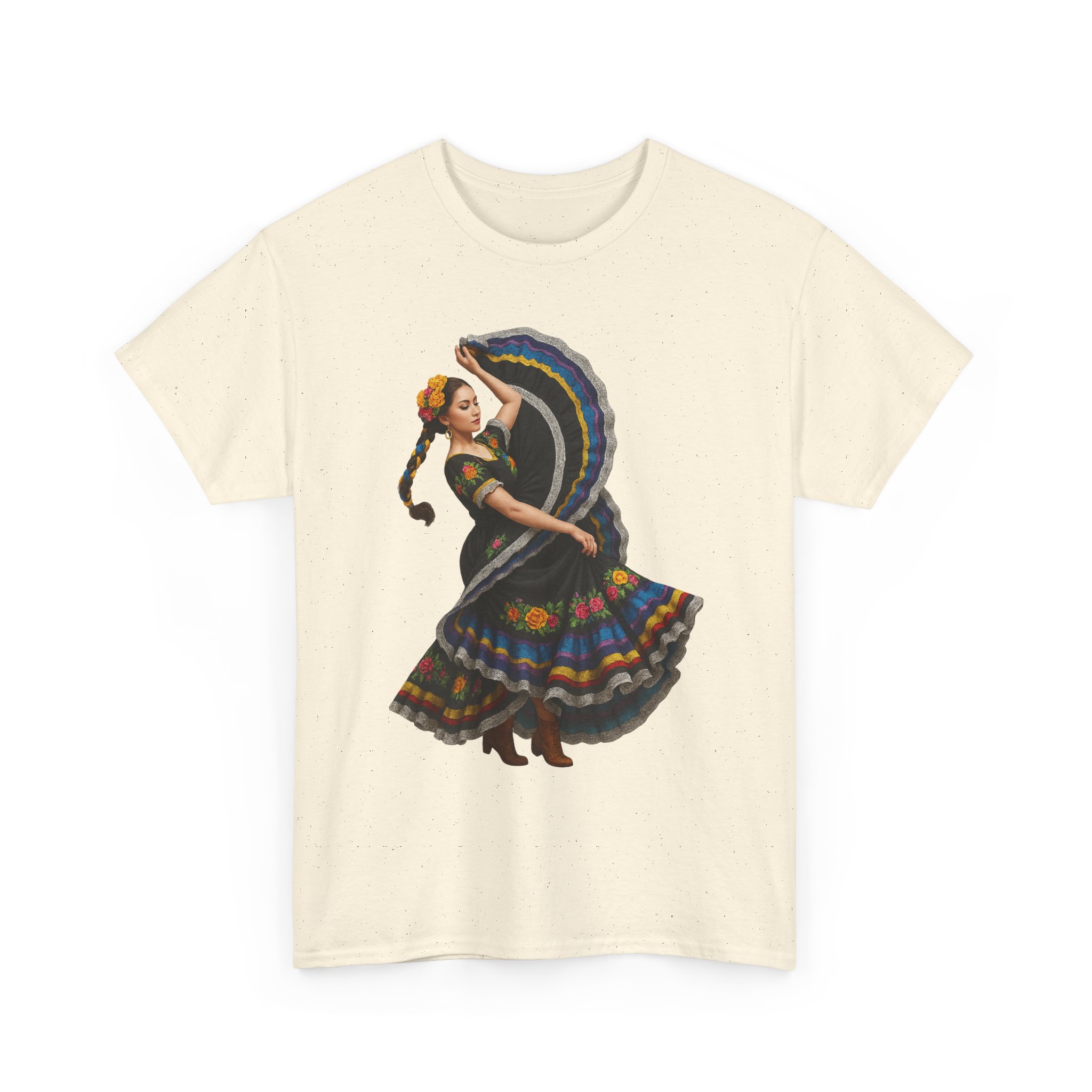 Folklórico Cultural Dance Graphic Tee, Unisex Heavy Cotton T-Shirt, Festival Apparel, Bohemian Style Shirt, Gift for Dancers, Ethnic Art Tee - Image 31