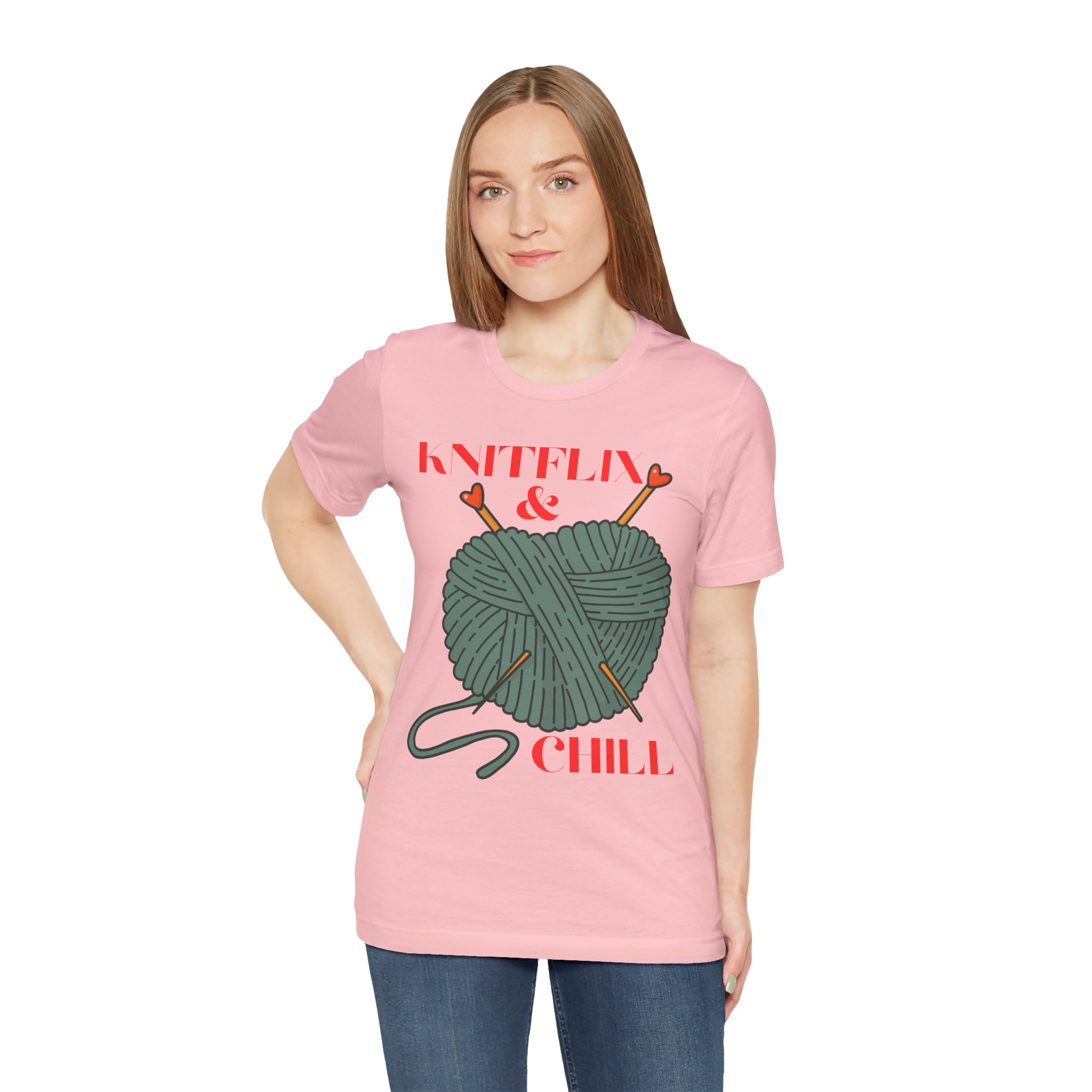 Knitflix & Chill Tee for Craft Lovers - Image 58
