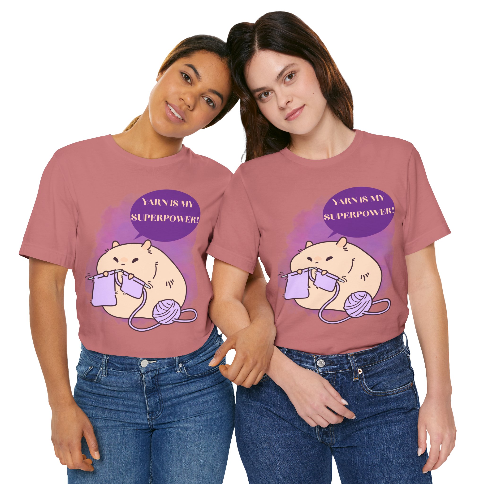 Yarn is my superpower! Crafty Knitting Superpower Tee for Crafters - Image 16