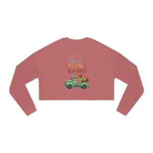 Matching B-Thankful,grateful, blessed Vibes Cropped Sweatshirt with Pumpkin Truck, Women's Fall Apparel, Cozy Sweatshirt,  Different design upon request