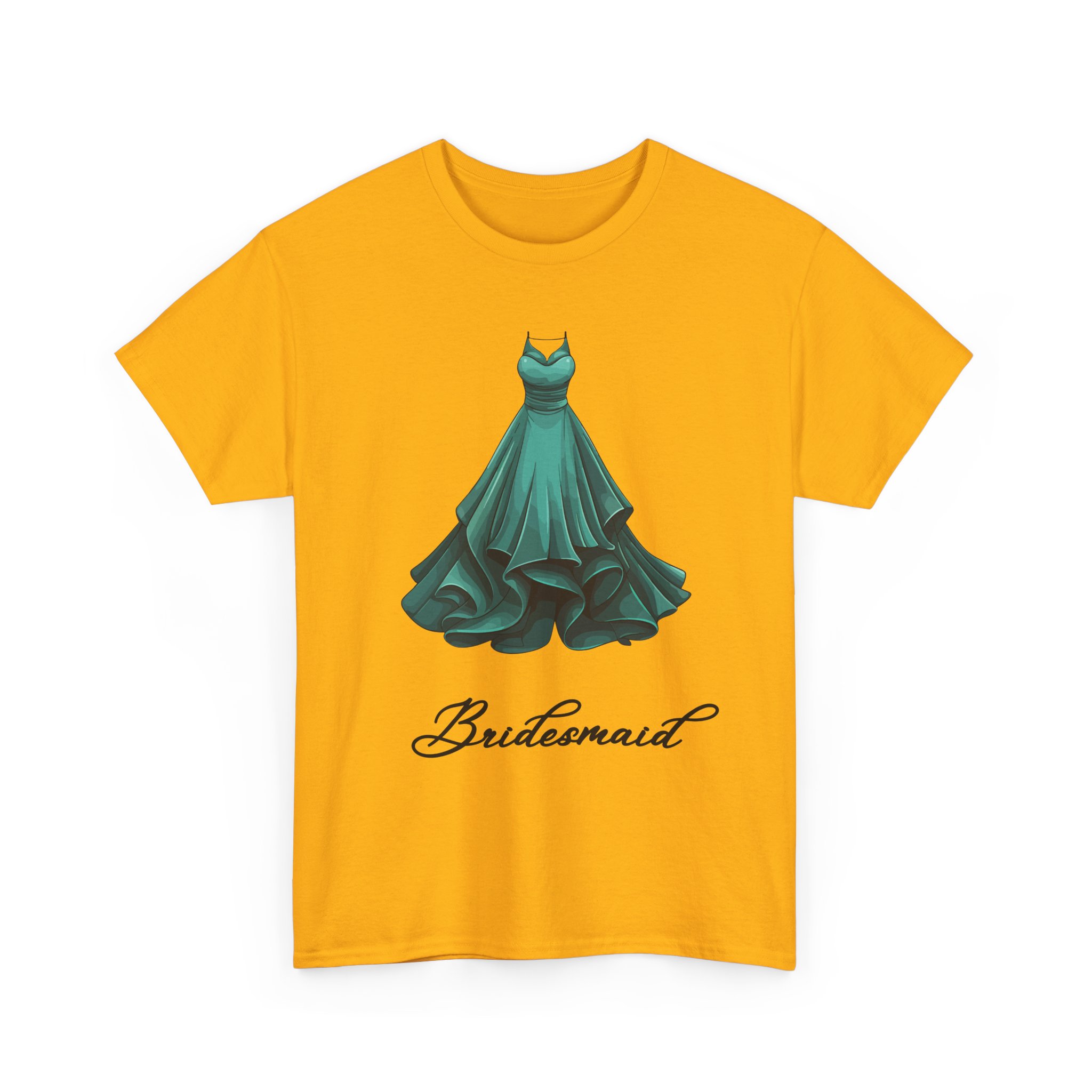 Bridesmaid Dress Tee, Unisex Heavy Cotton Tee for Bridal Party, Wedding Gift, Casual Wear, Bridal Shower Outfit - Image 15