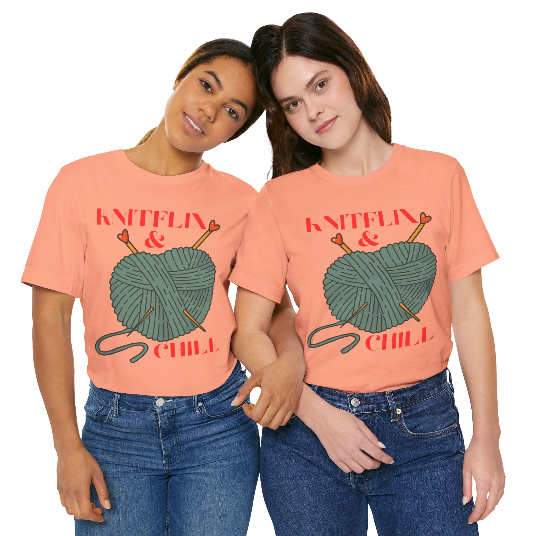 Knitflix & Chill Tee for Craft Lovers