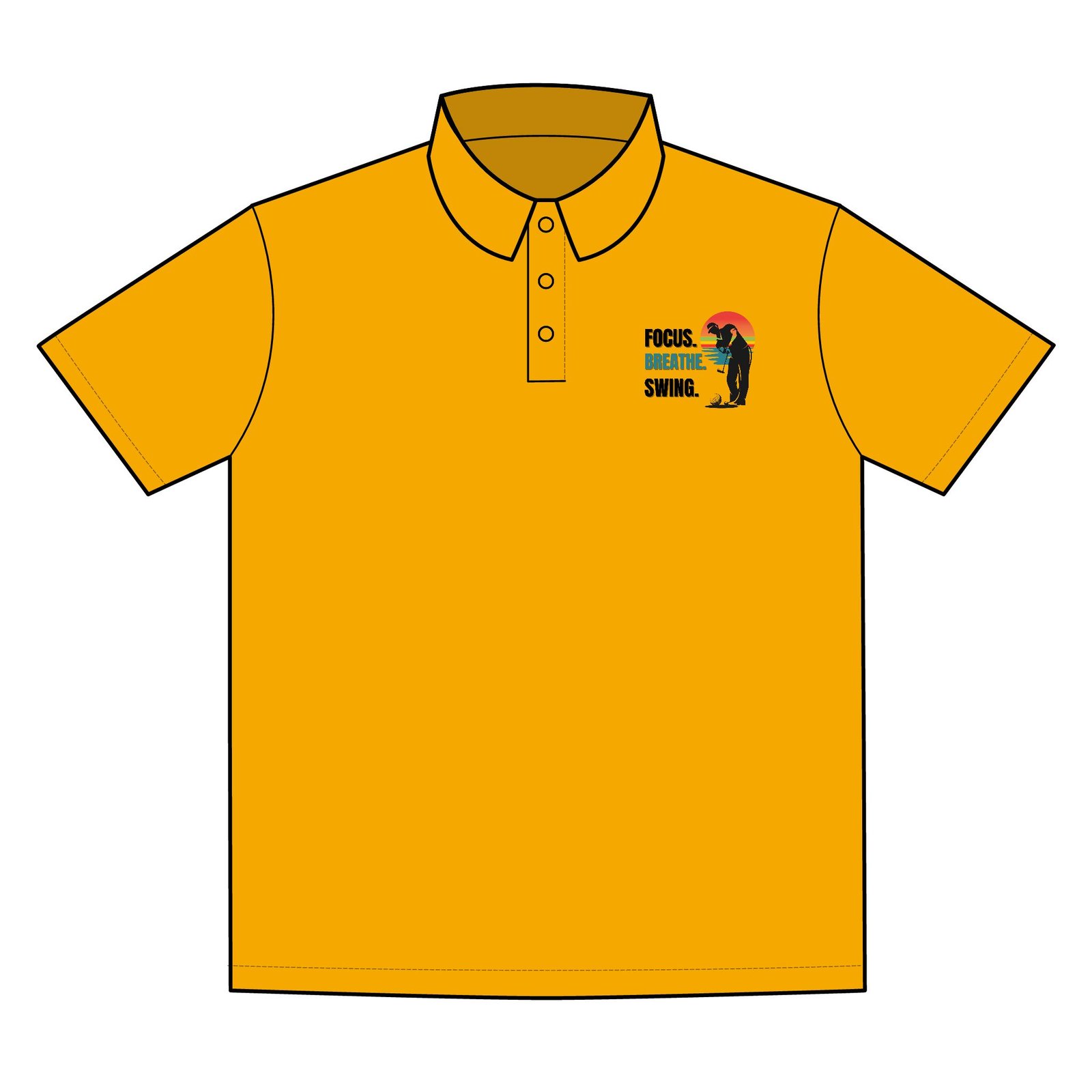 Focus. Breathe. Swing. Motivational Performance Polo Shirt - Image 4