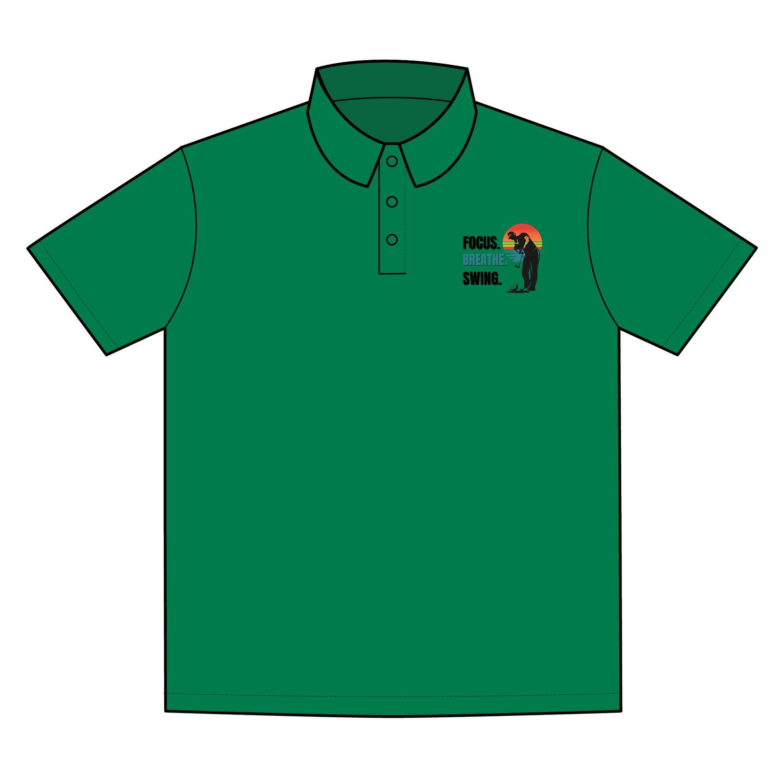Focus. Breathe. Swing. Motivational Performance Polo Shirt - Image 6