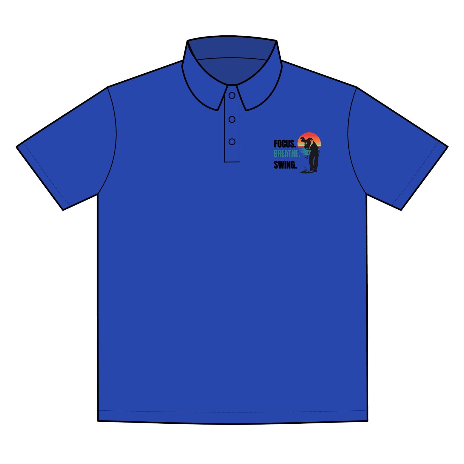Focus. Breathe. Swing. Motivational Performance Polo Shirt - Image 10