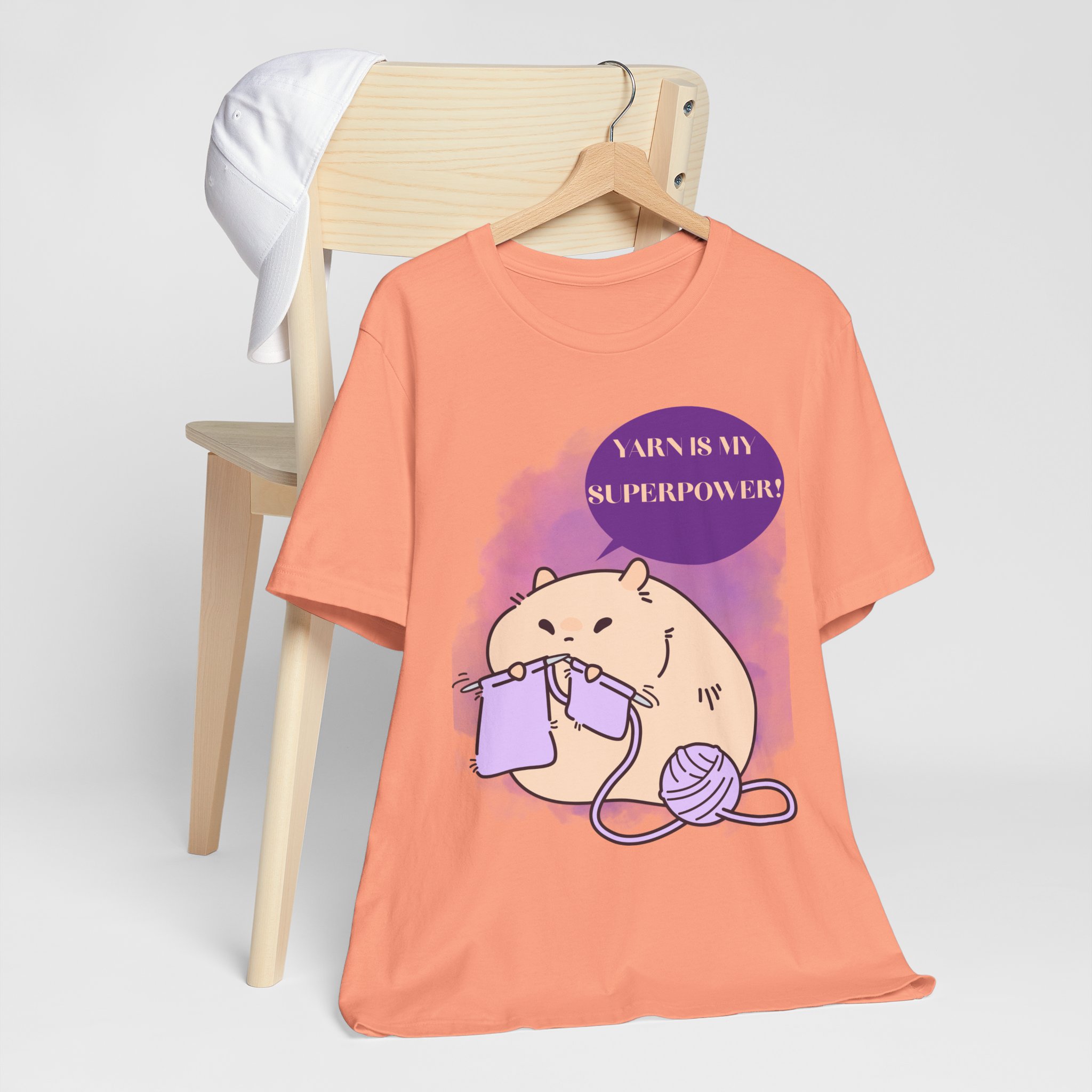 Yarn is my superpower! Crafty Knitting Superpower Tee for Crafters - Image 3