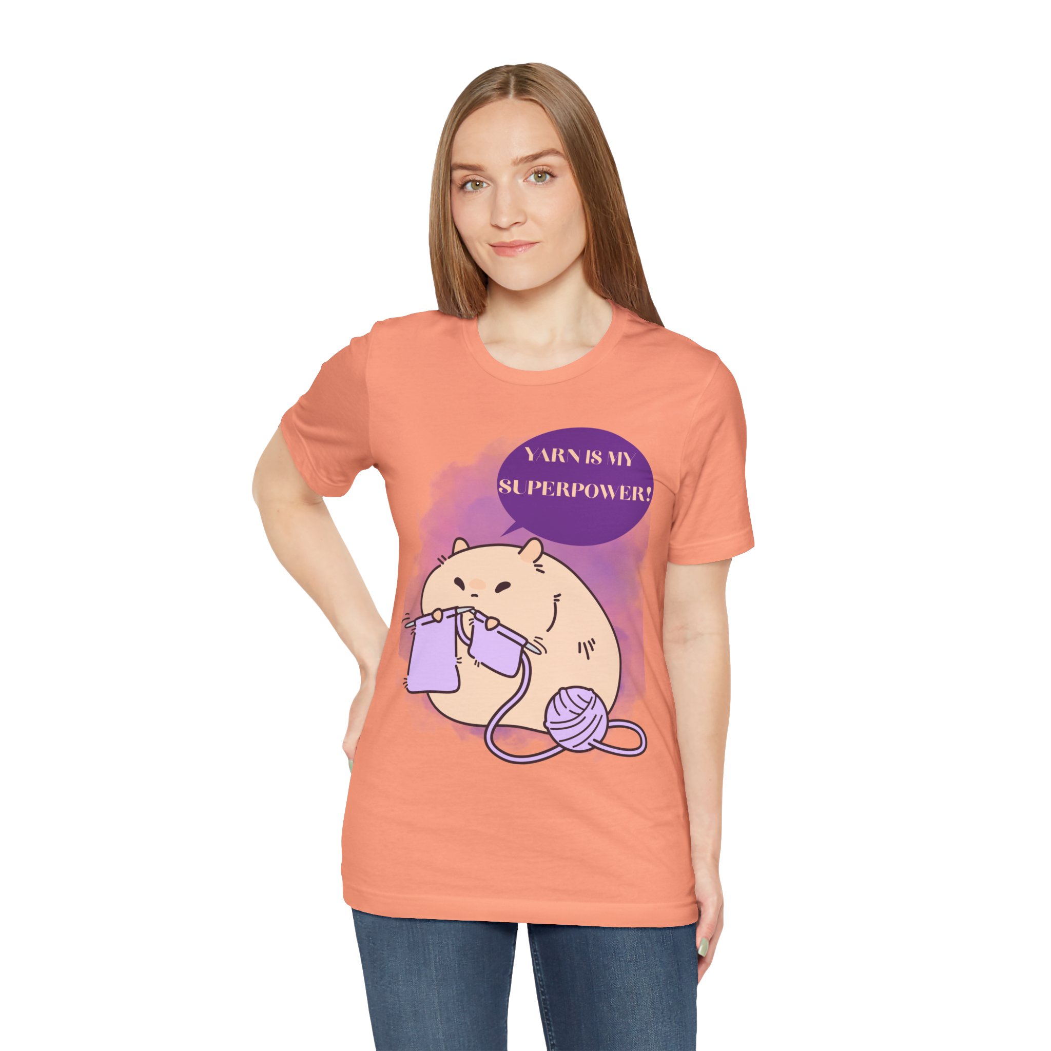 Yarn is my superpower! Crafty Knitting Superpower Tee for Crafters - Image 4