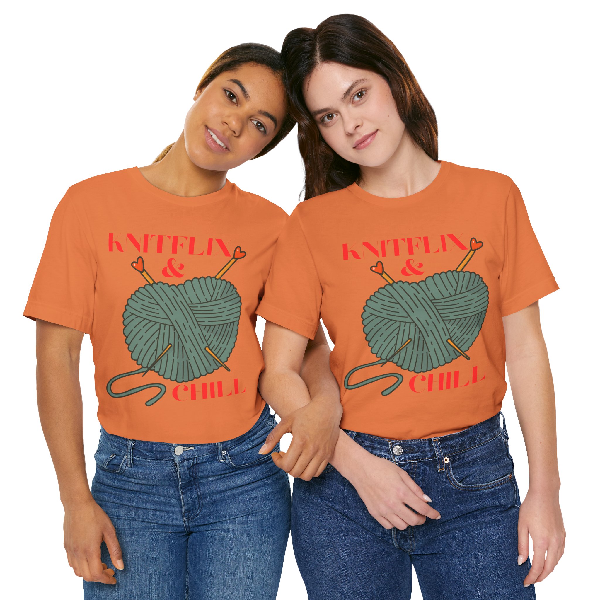 Knitflix & Chill Tee for Craft Lovers - Image 30