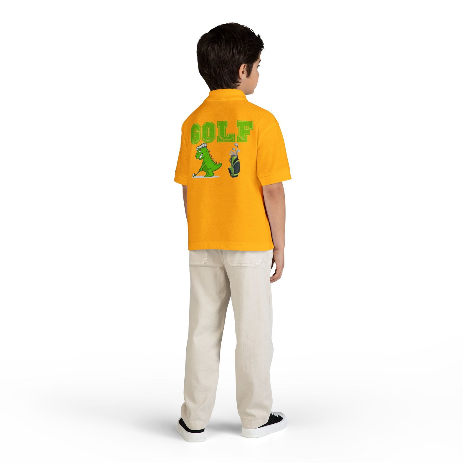 Kids' Golf Polo with Dinosaur Design - Image 25