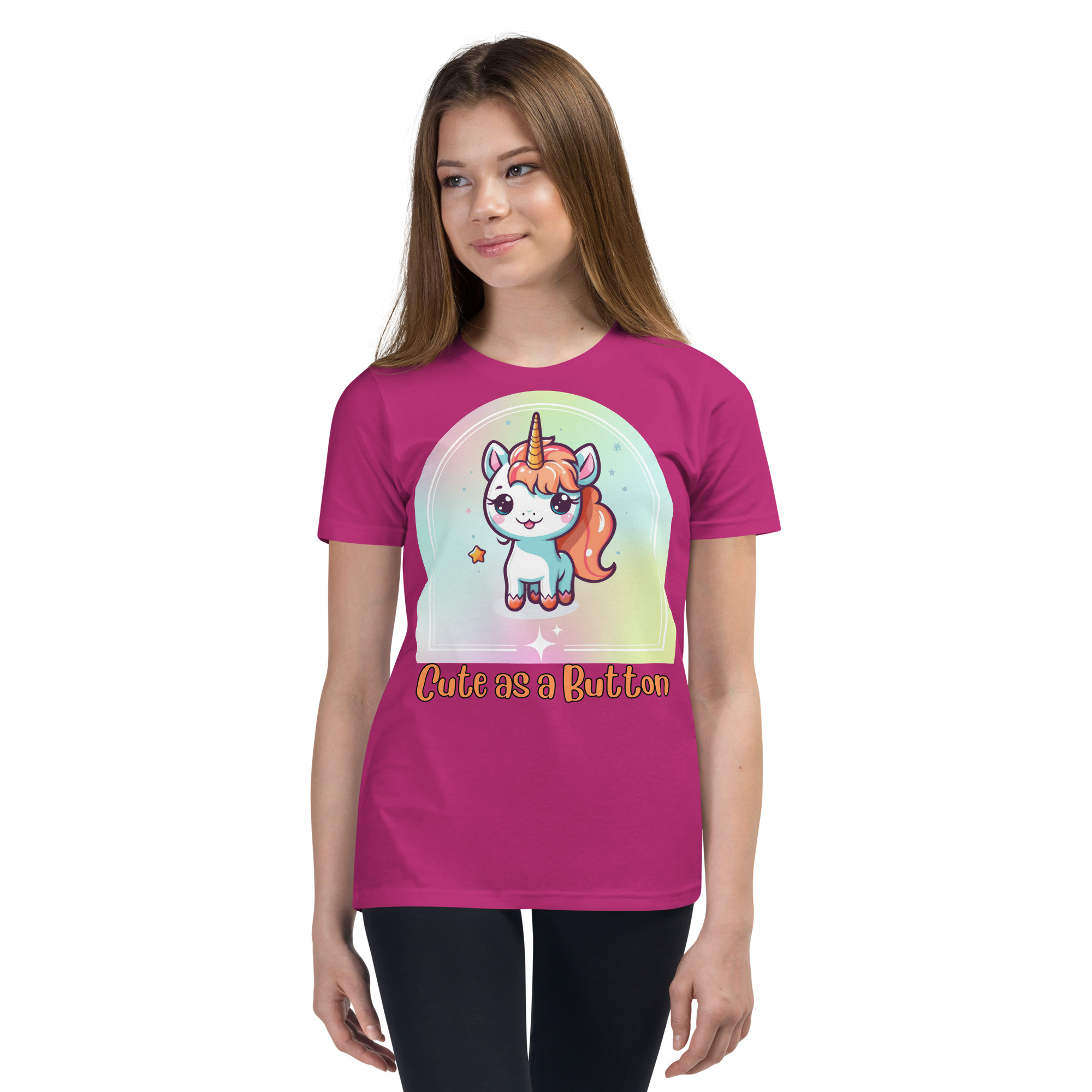 Cute as a Button Youth Short Sleeve T-Shirt - Image 12