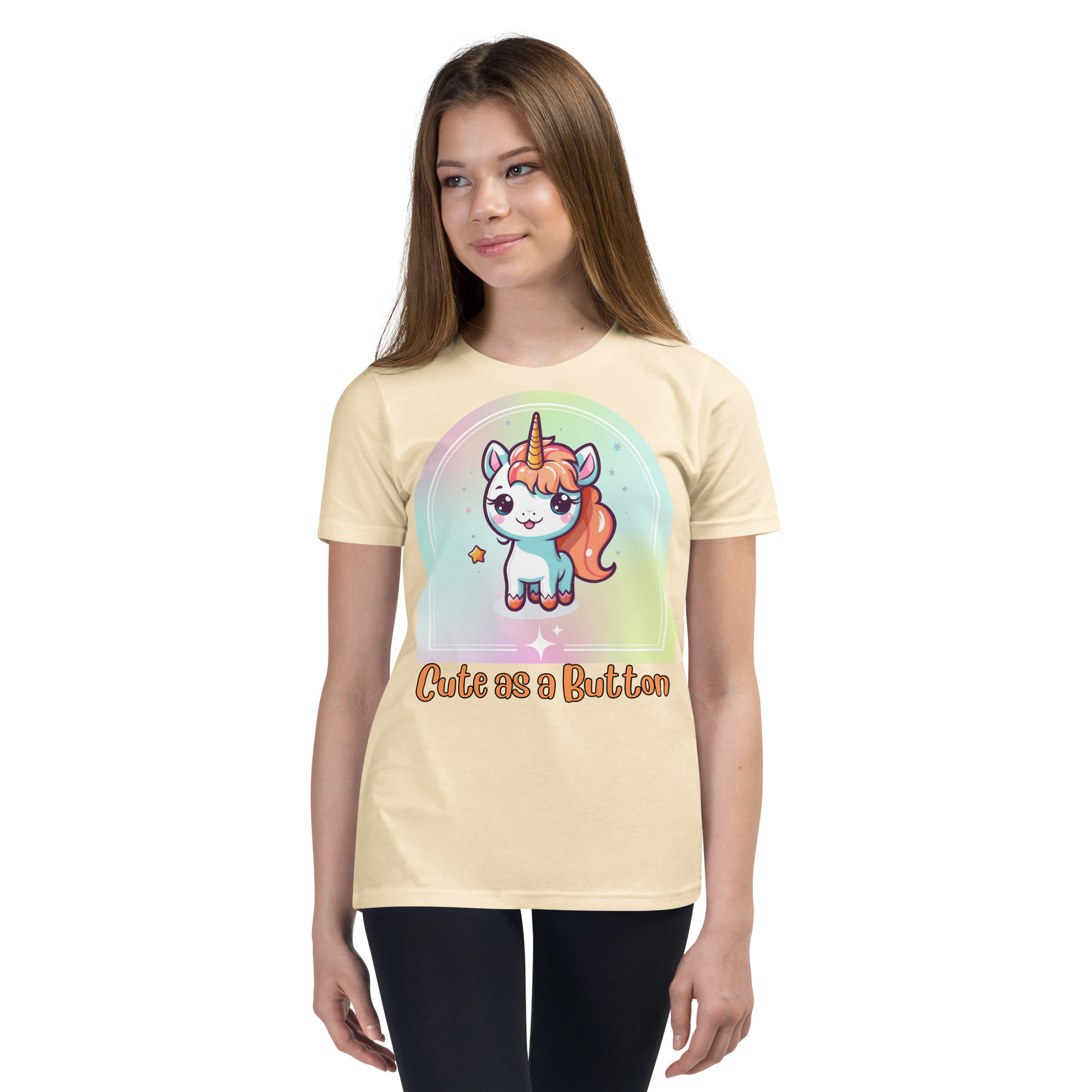 Cute as a Button Youth Short Sleeve T-Shirt - Image 15