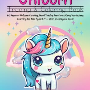 Unicorn Word Tracing and Coloring Book