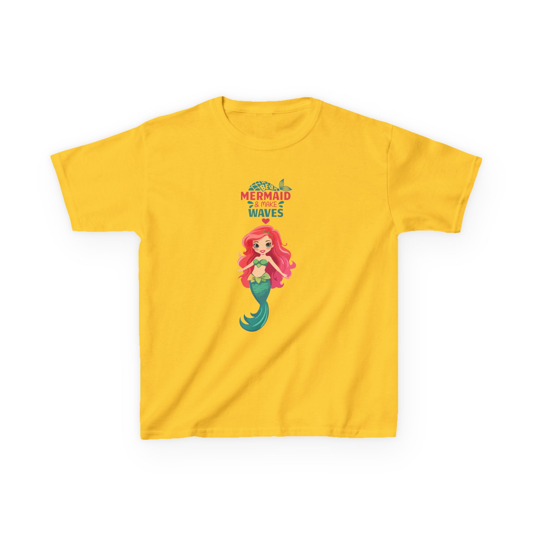 Kids Mermaid Tee - "Be a Mermaid & make waves" Cute Red-Haired Mermaid Shirt for Girls - Image 13