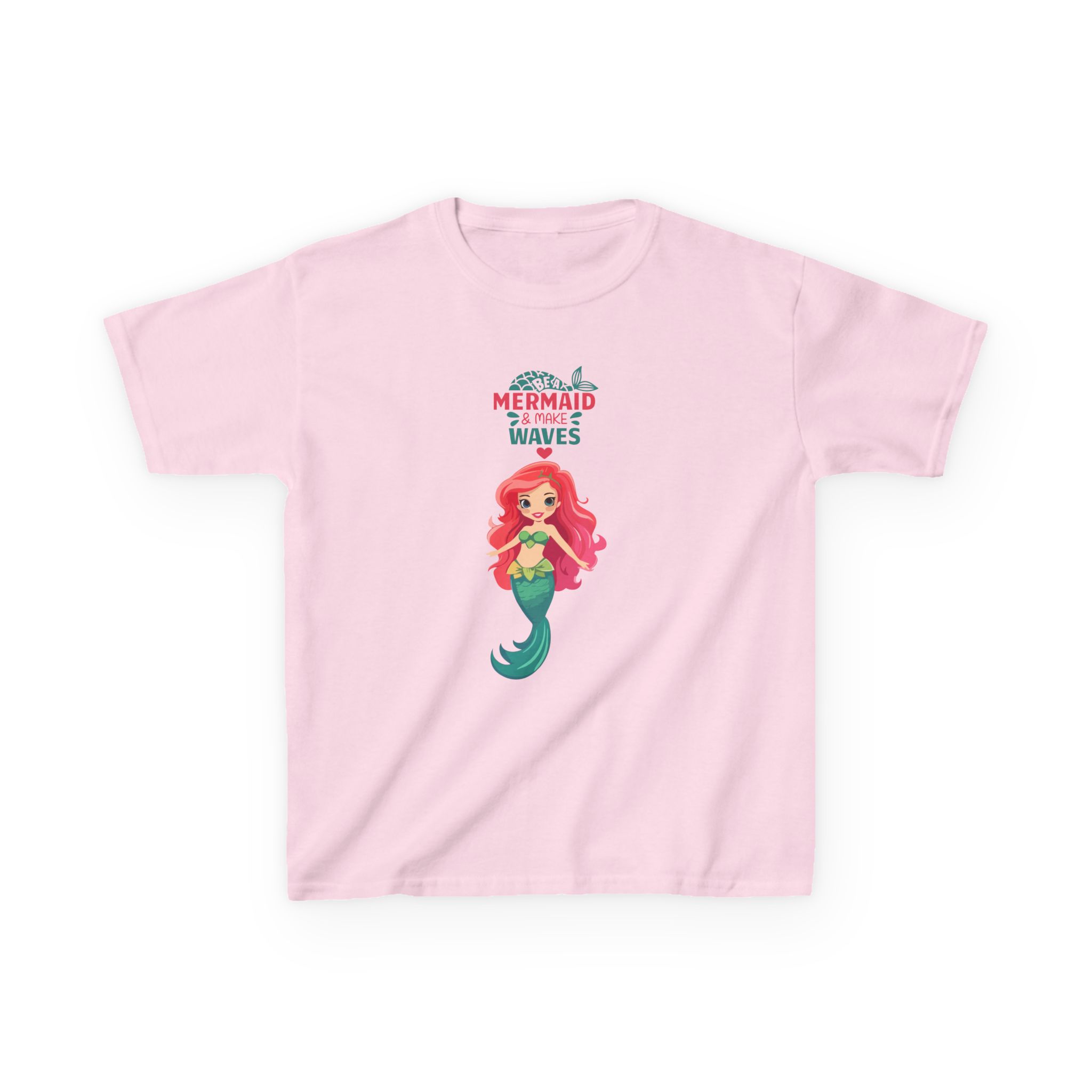 Kids Mermaid Tee - "Be a Mermaid & make waves" Cute Red-Haired Mermaid Shirt for Girls - Image 19