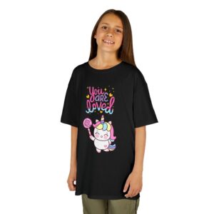 Kids T-Shirt — Cute Unicorn "You Are Loved" Graphic